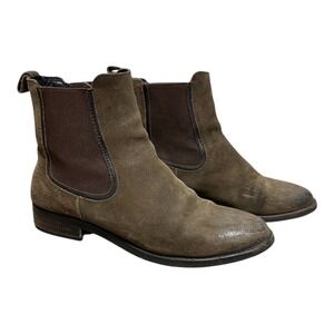 Thursday Boot Company Duchess Chelsea Boots in Dark Olive Suede Size 8.5